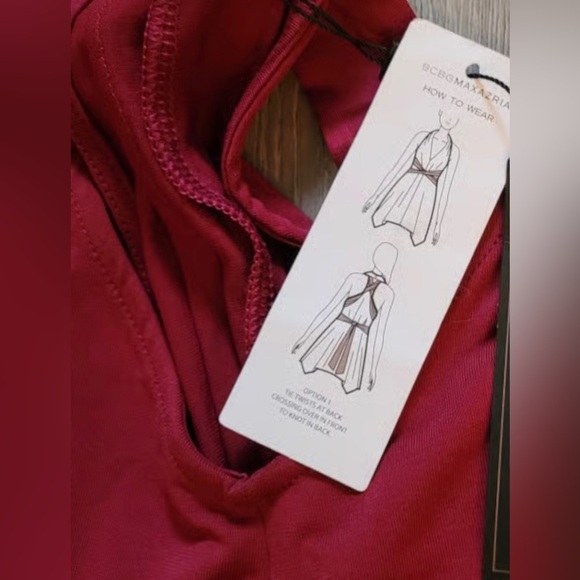 BCBG Gorgeous Maroon Convertible Dress Size Medium LNC - Picture 4 of 5